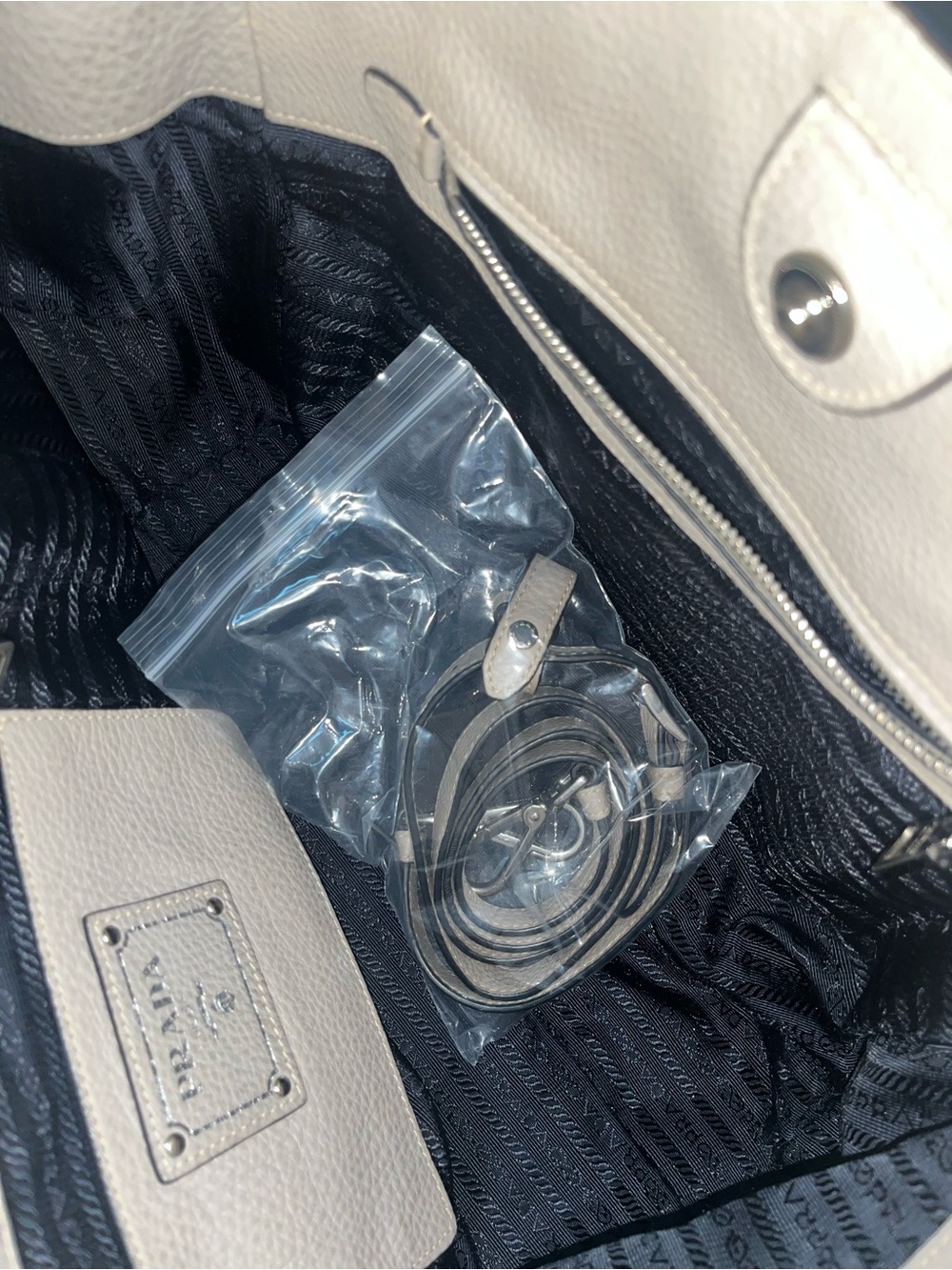 Prada Pebbled Leather Tote in Taupe - Picture 5 of 5